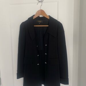 Women's Black Coat with button detail
